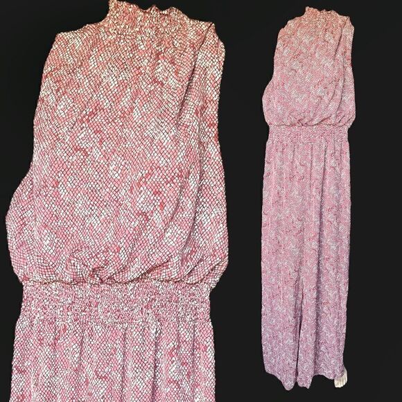 Allover Print Wide Leg Sleeveless Elastic Jumpsuit - Picture 2 of 5